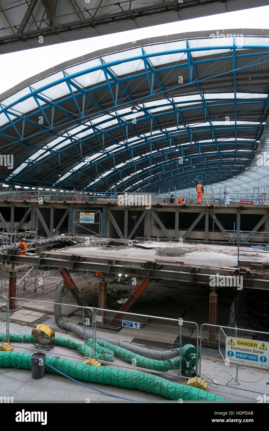 Redevelopment of the old Eurostar terminal at Waterloo Station one of London's main train transport stations in London, England, United Kingdom. Stock Photo