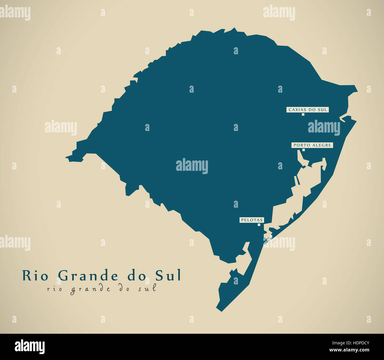 Modern Map - Rio Grande do Sul BR Brazil Illustration Stock Photo