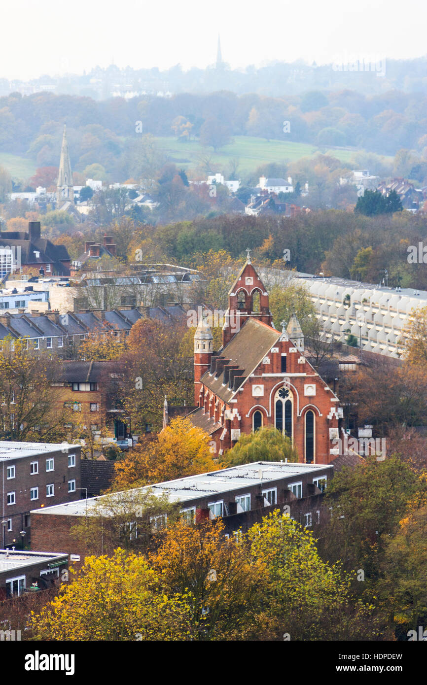 View towards Hampstead from the top of Archway Tower, North London, UK Stock Photo