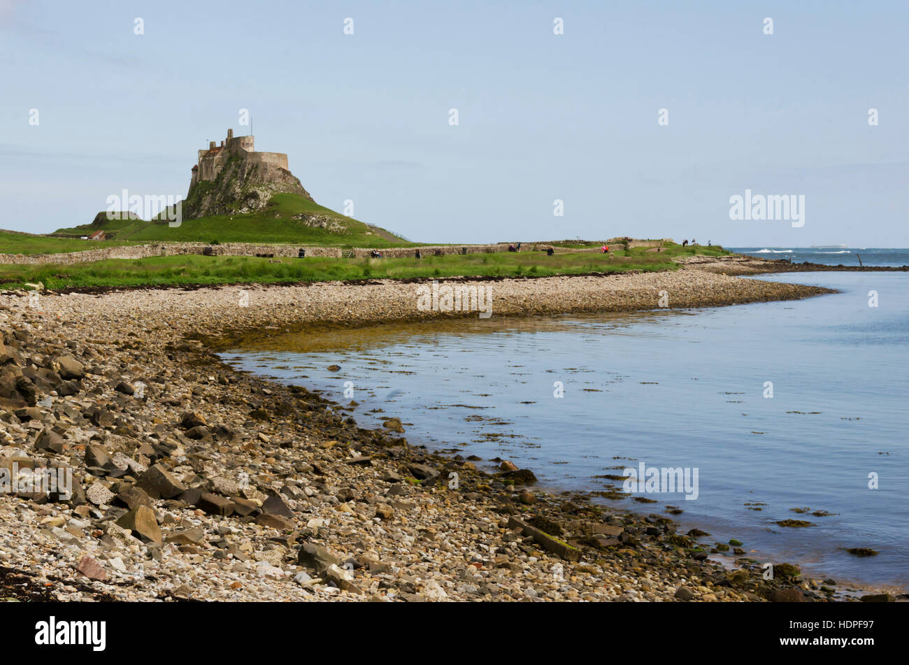 Lindisfarne Castle on Holy Island in Northumberland, England. Stock Photo