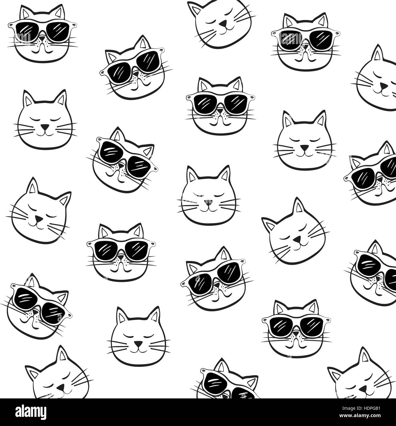 Cat Cartoon Black and White Stock Photos & Images - Alamy