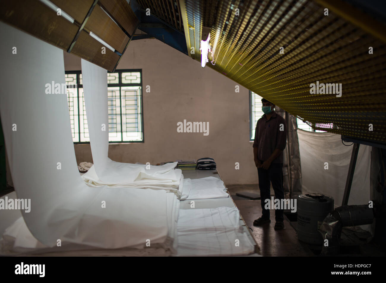 Machinery at a dye and knit works for cotton in Tamil Nadu, India Stock