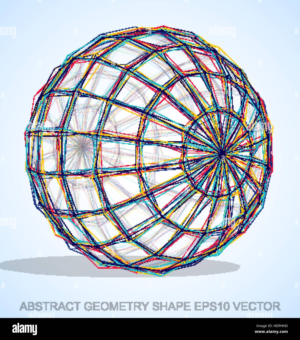 Abstract geometry shape: Multicolor sketched Sphere with Transparent ...