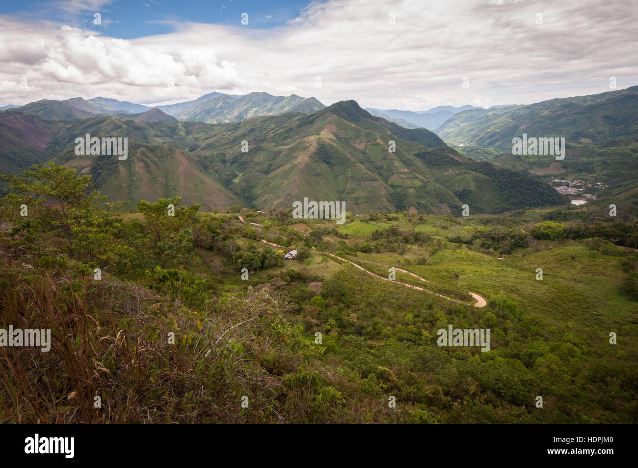Landscape around Aramango district in Amazonas region of norther Peru Stock Photo