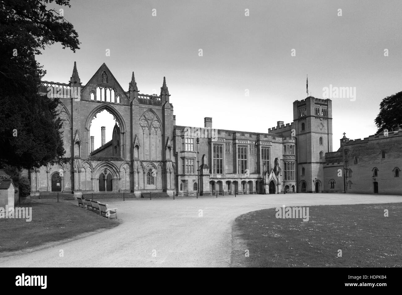 Summer view of Newstead Abbey; ancestral home of Lord Bryon
