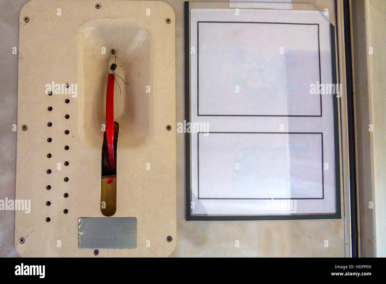 Emergency brake lever Stock Photo Alamy