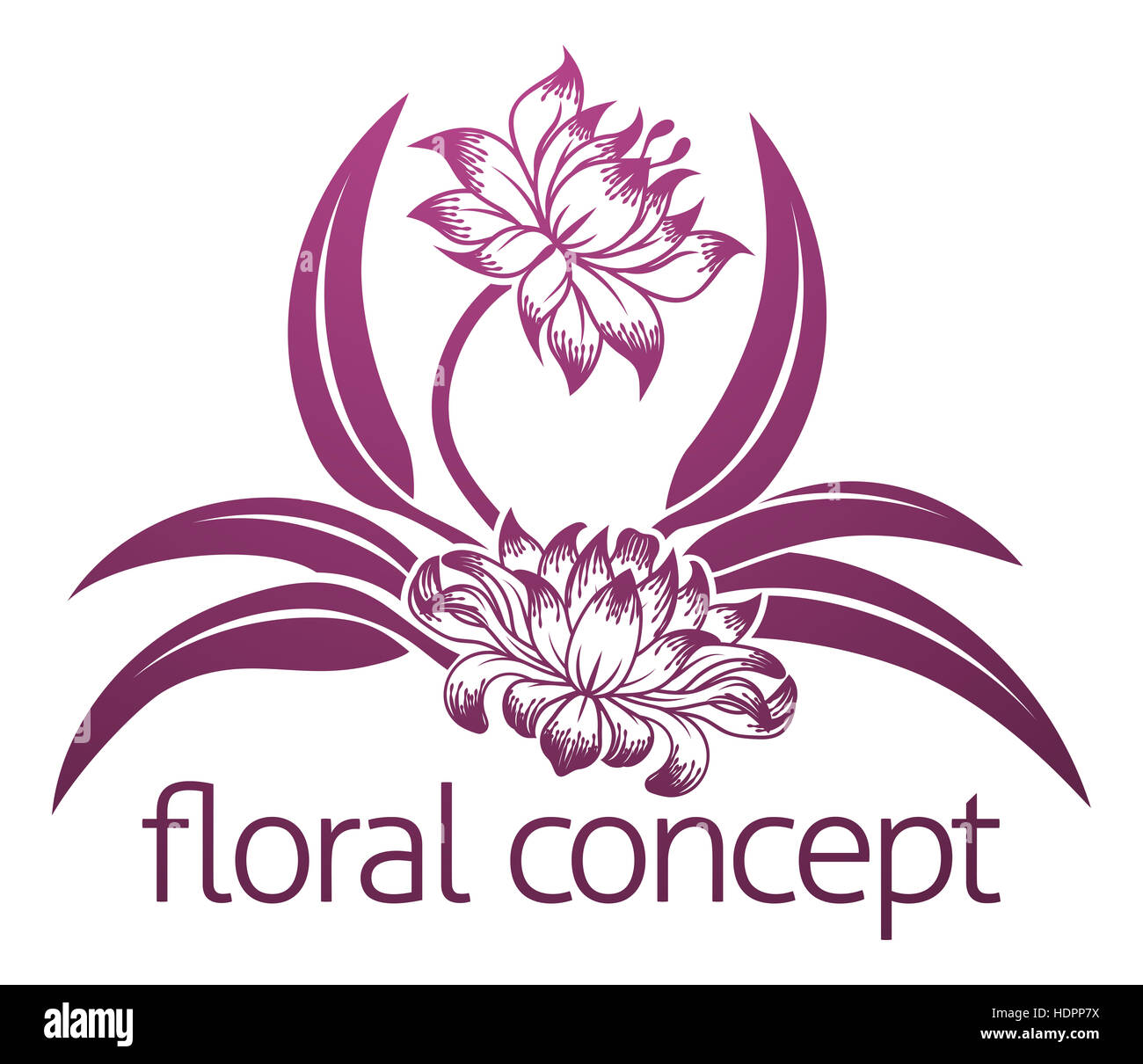 An abstract florist floral flower design concept icon Stock Photo