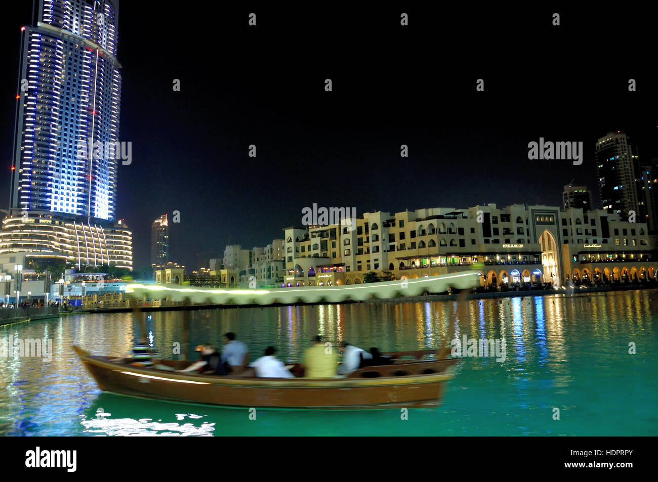 Electric boat Dubai Mall Marina Stock Photo Alamy