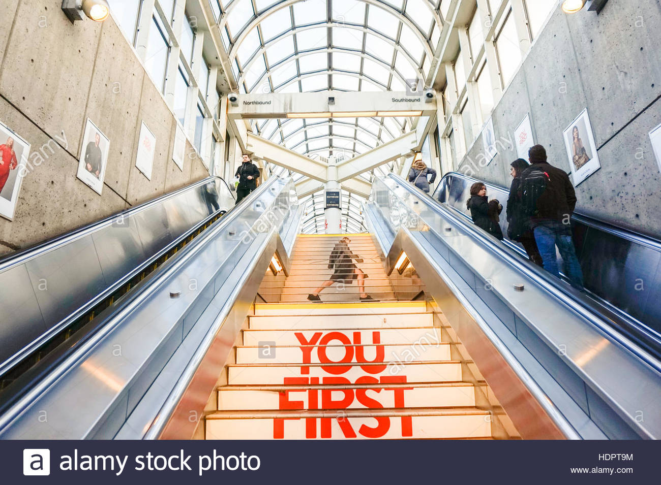 Ttc Yorkdale Station Upward View Of Stairs In A Huge Mall