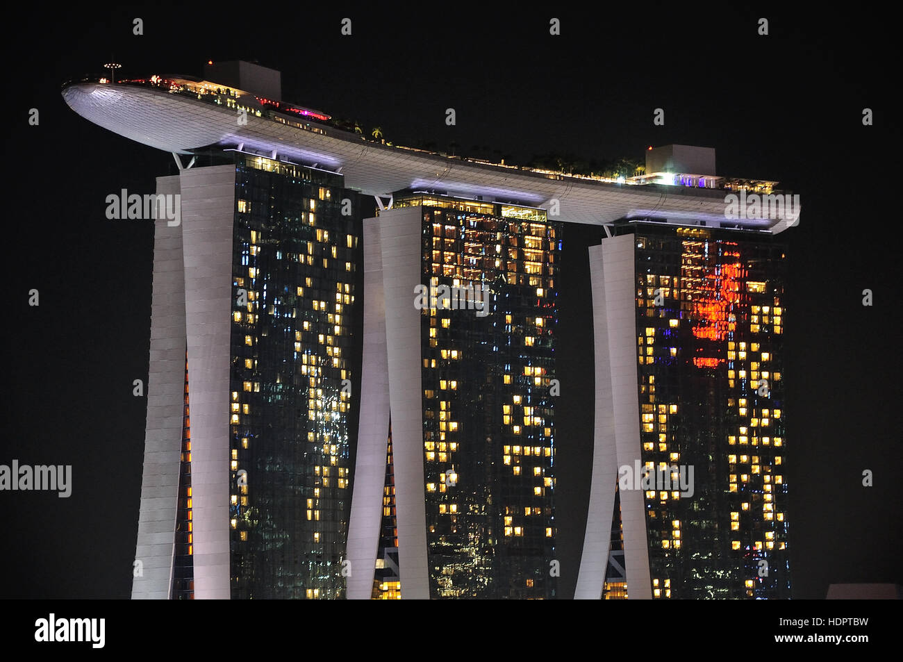 Marina Bay Sands Hotel Singapore at night Stock Photo