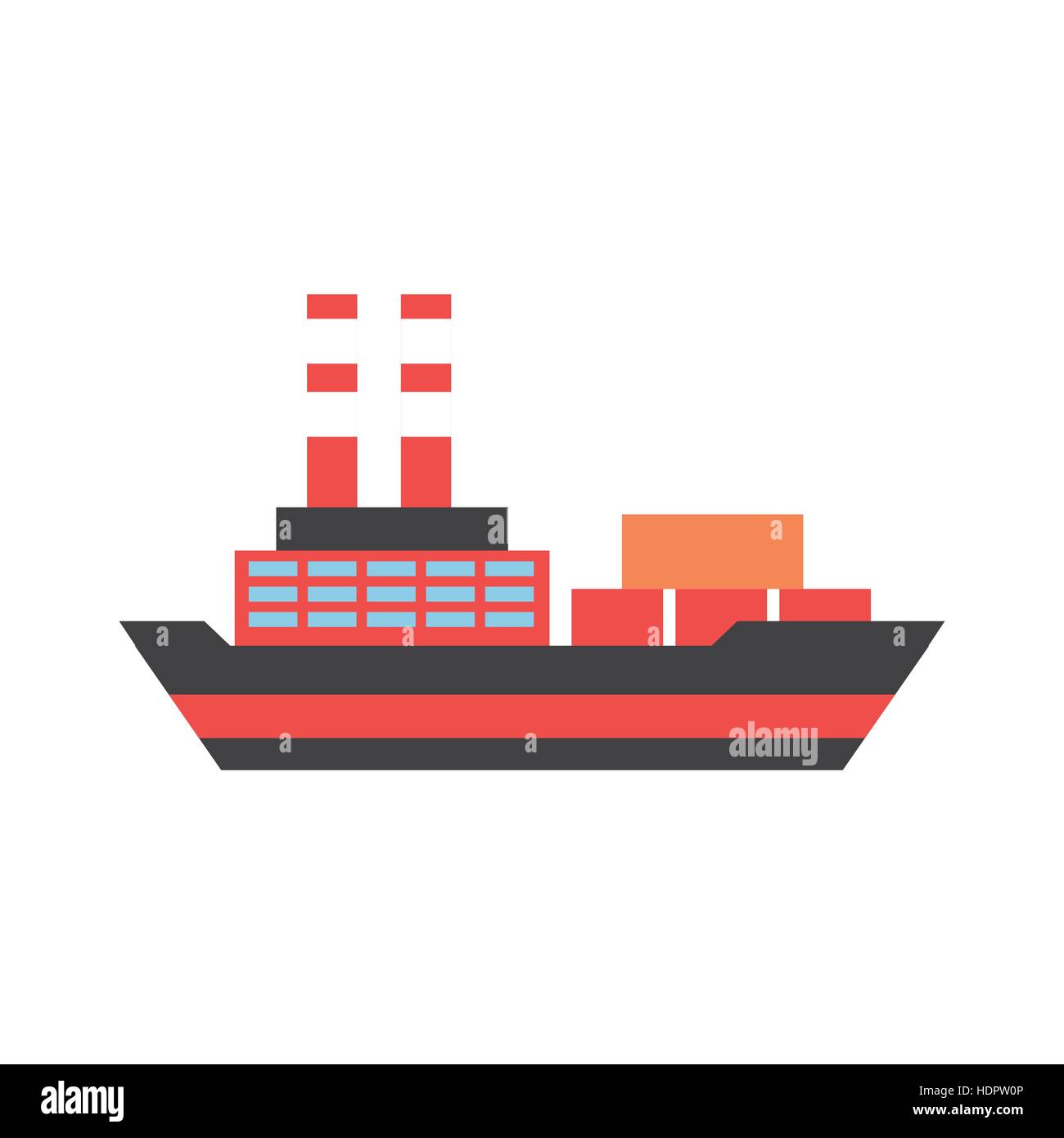 Cargo ship icon over white background. colorful design. vector ...