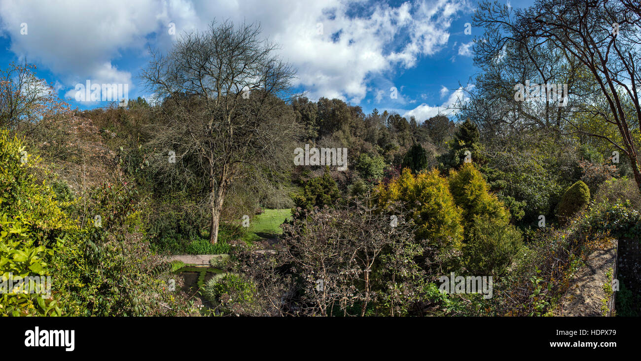 Panorama of Highdown Gardens near Worthing, West Sussex, UK Stock Photo