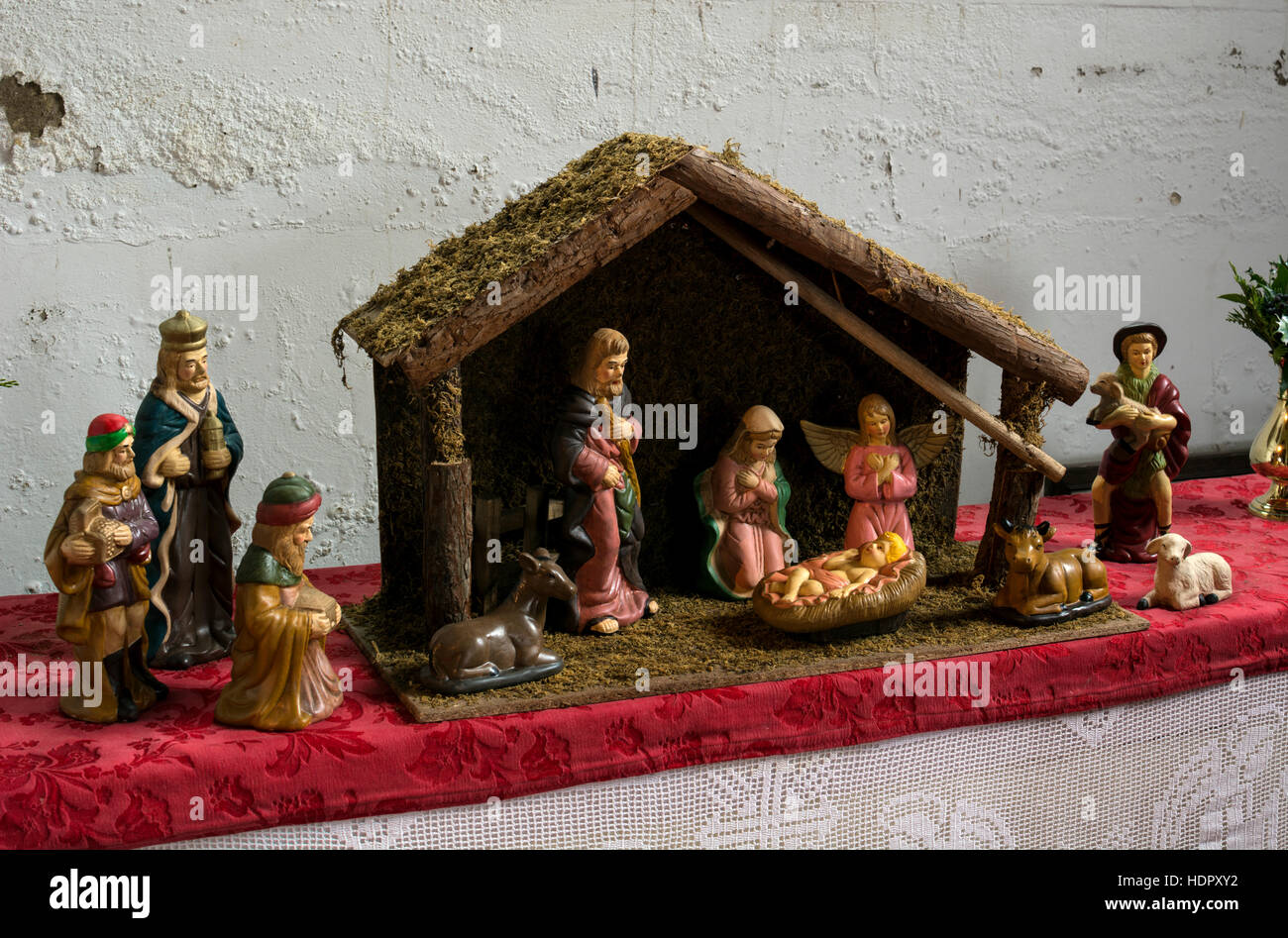 Nativity scene model in St. John the Baptist Church, Brinklow