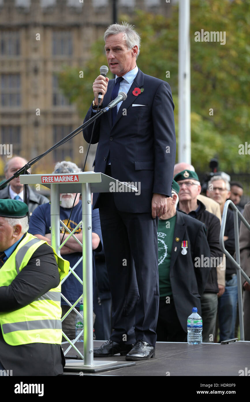 Former and serving members of the armed forces take part in a rally in support of support of Sgt Alexander Blackman, also known as 'Marine A', who was given a life sentence after being convicted of murdering a wounded Taliban fighter.  Featuring: Richard Stock Photo