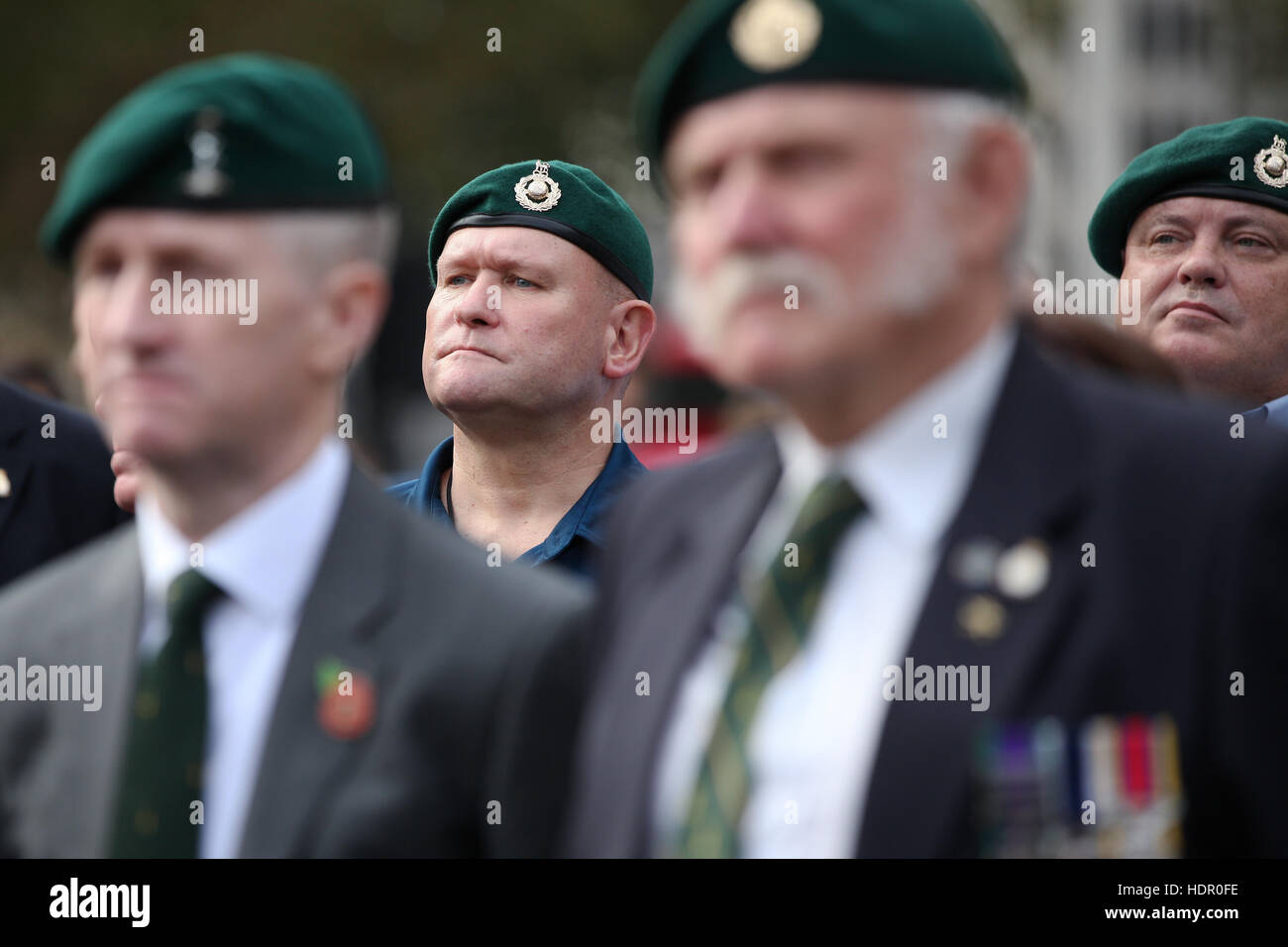 Former and serving members of the armed forces take part in a rally in support of support of Sgt Alexander Blackman, also known as 'Marine A', who was given a life sentence after being convicted of murdering a wounded Taliban fighter.  Featuring: Atmosphe Stock Photo