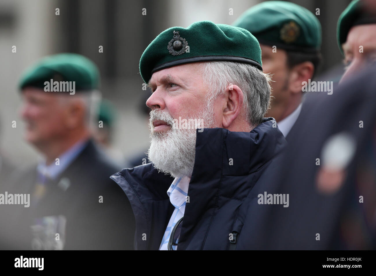 Former and serving members of the armed forces take part in a rally in support of support of Sgt Alexander Blackman, also known as 'Marine A', who was given a life sentence after being convicted of murdering a wounded Taliban fighter.  Featuring: Atmosphe Stock Photo