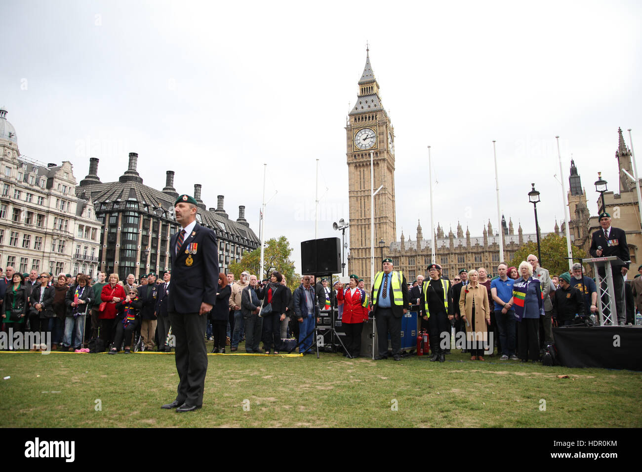 Former and serving members of the armed forces take part in a rally in support of support of Sgt Alexander Blackman, also known as 'Marine A', who was given a life sentence after being convicted of murdering a wounded Taliban fighter.  Featuring: Claire B Stock Photo