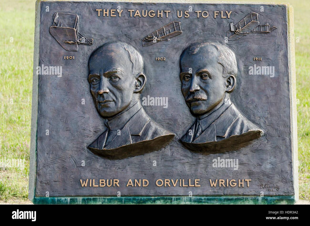 Wright Brothers National Memorial, Kill Devil Hills, Kitty Hawk, Outer Banks, North Carolina, USA. Stock Photo