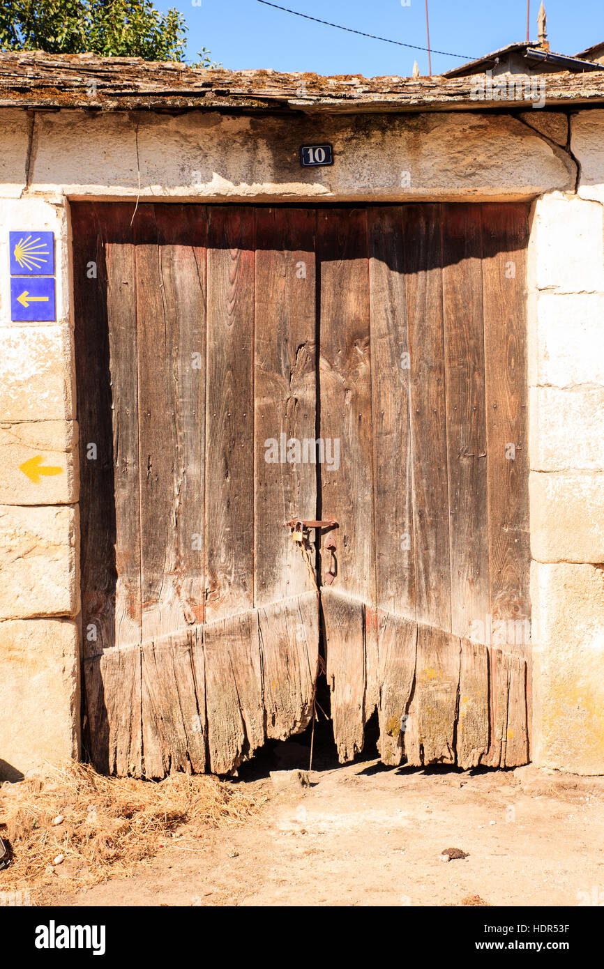 View of old door of a rural house Stock Photo - Alamy