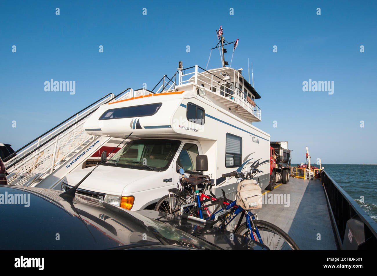 RV on Cape Hatteras to Ocracoke Island Ferry, Outer Banks, North
