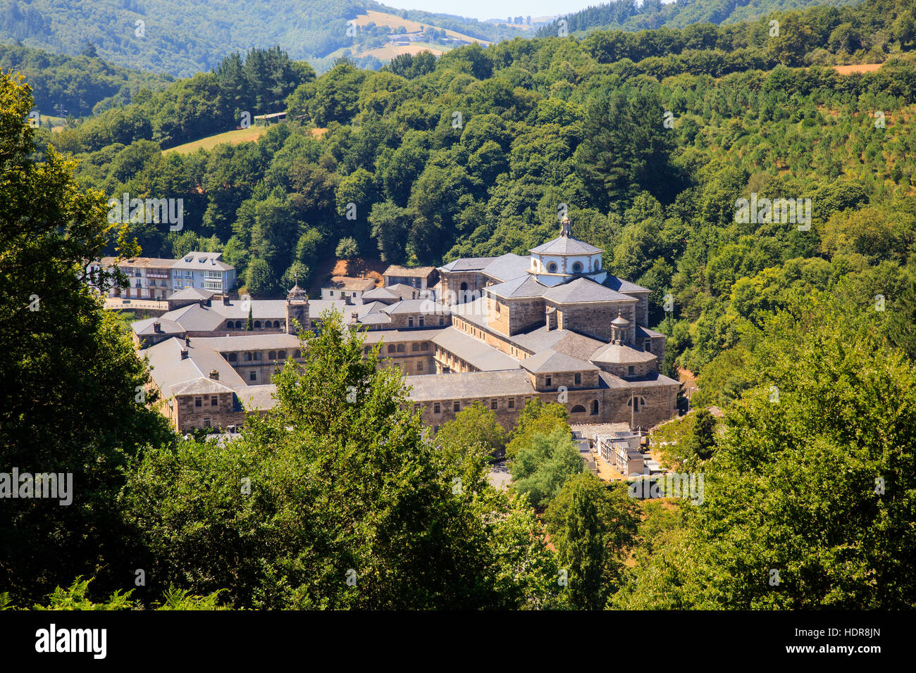 View of the monastery of St Julian of Samos , Spain Stock Photo Alamy