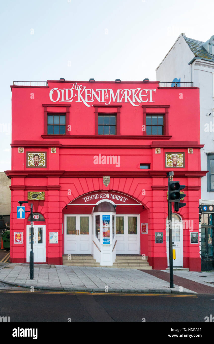 The Old Kent Market in Margate is in the former Parade Cinema, built in 1911, on Fort Hill. Stock Photo