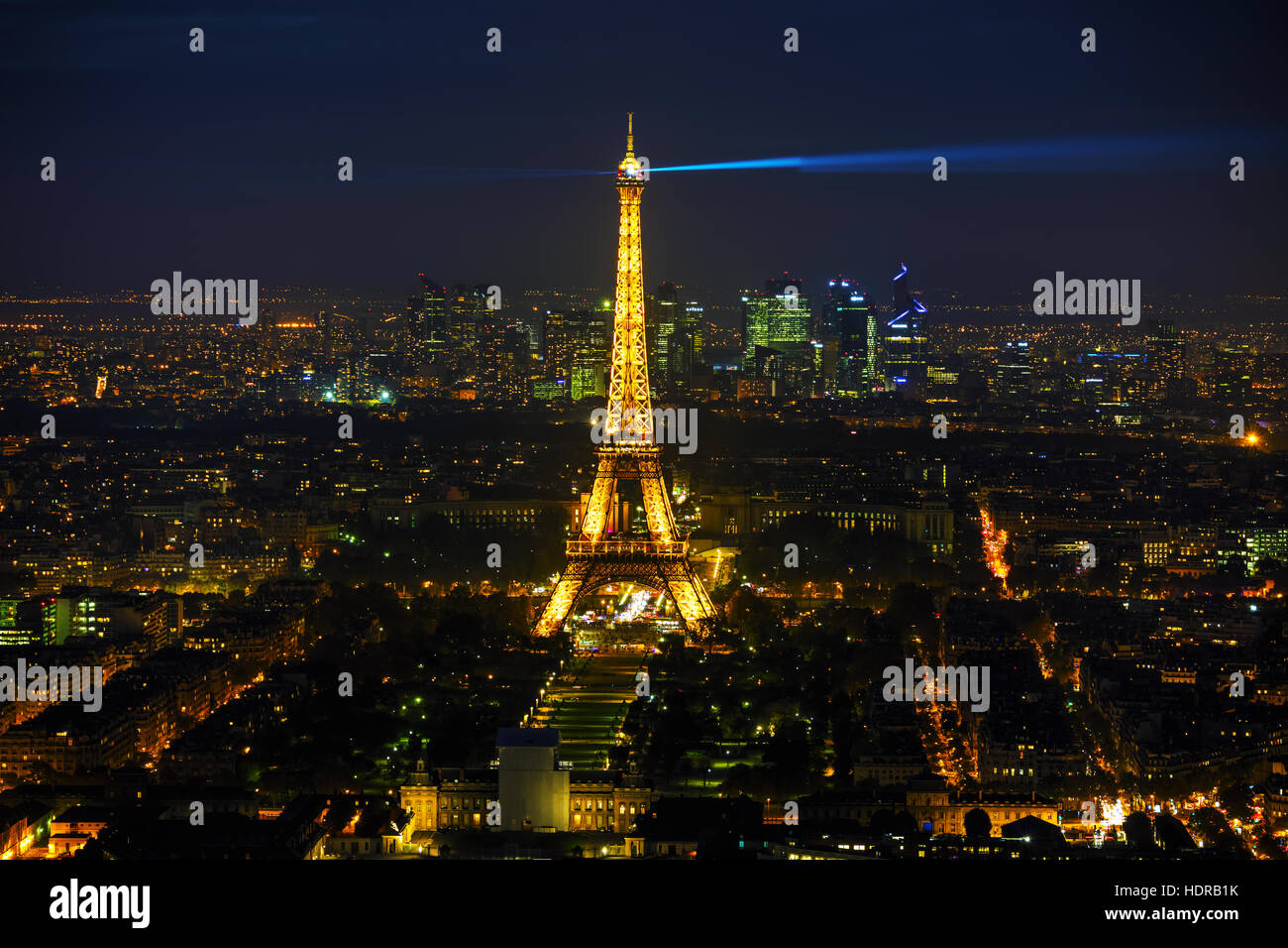 PARIS - NOVEMBER 1: Cityscape with the Eiffel tower aerial view on November 1, 2016 in Paris, France. Stock Photo