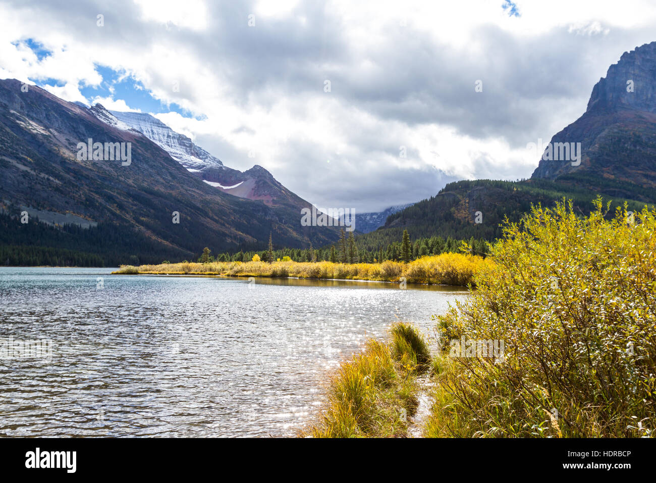 beautiful landscape in the mountains of Glacier National Park in ...