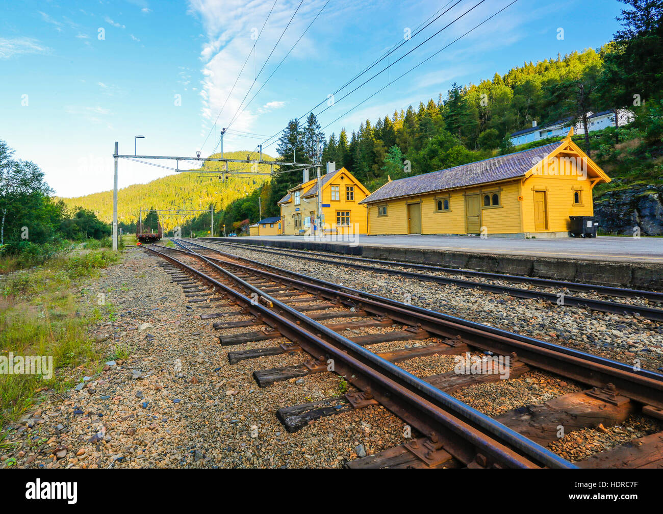 Reimegrend train station, Norway Stock Photo Alamy