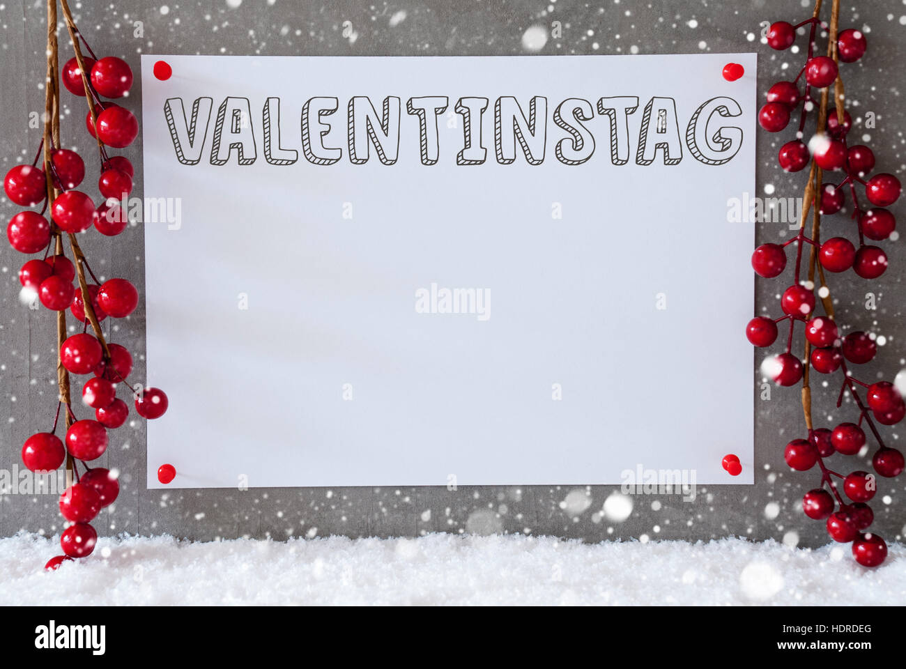 Label, Decoration, Snowflakes, Valentinstag Means Valentines Day Stock Photo