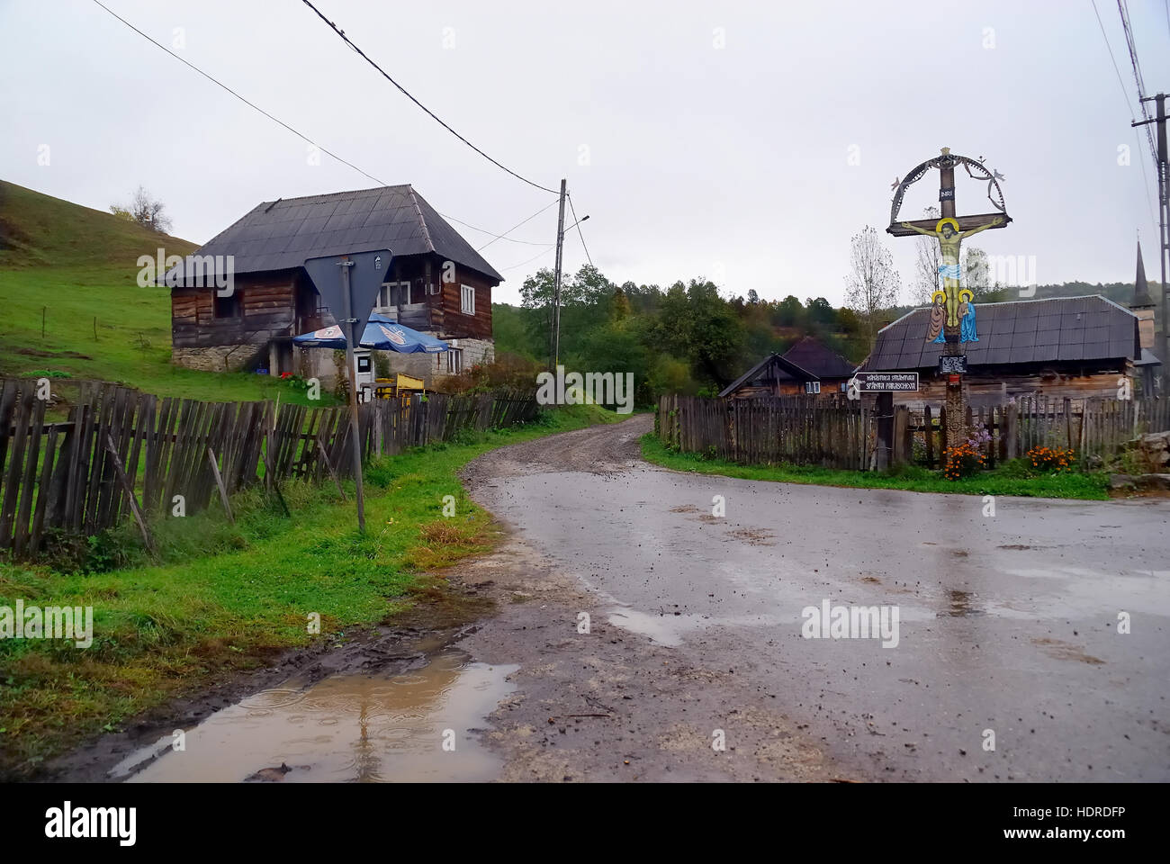 Maramures, an isolated Carpathian region of Romania. A little village ...