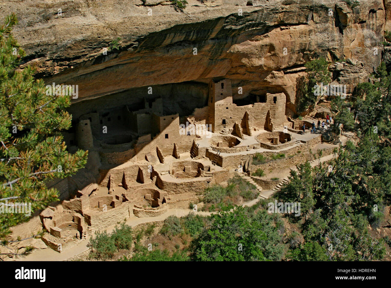 Spruce Tree House pueblo at Mesa Verde in Colorado constructed by the ancestors of the Pueblo peoples of the Southwest. Stock Photo