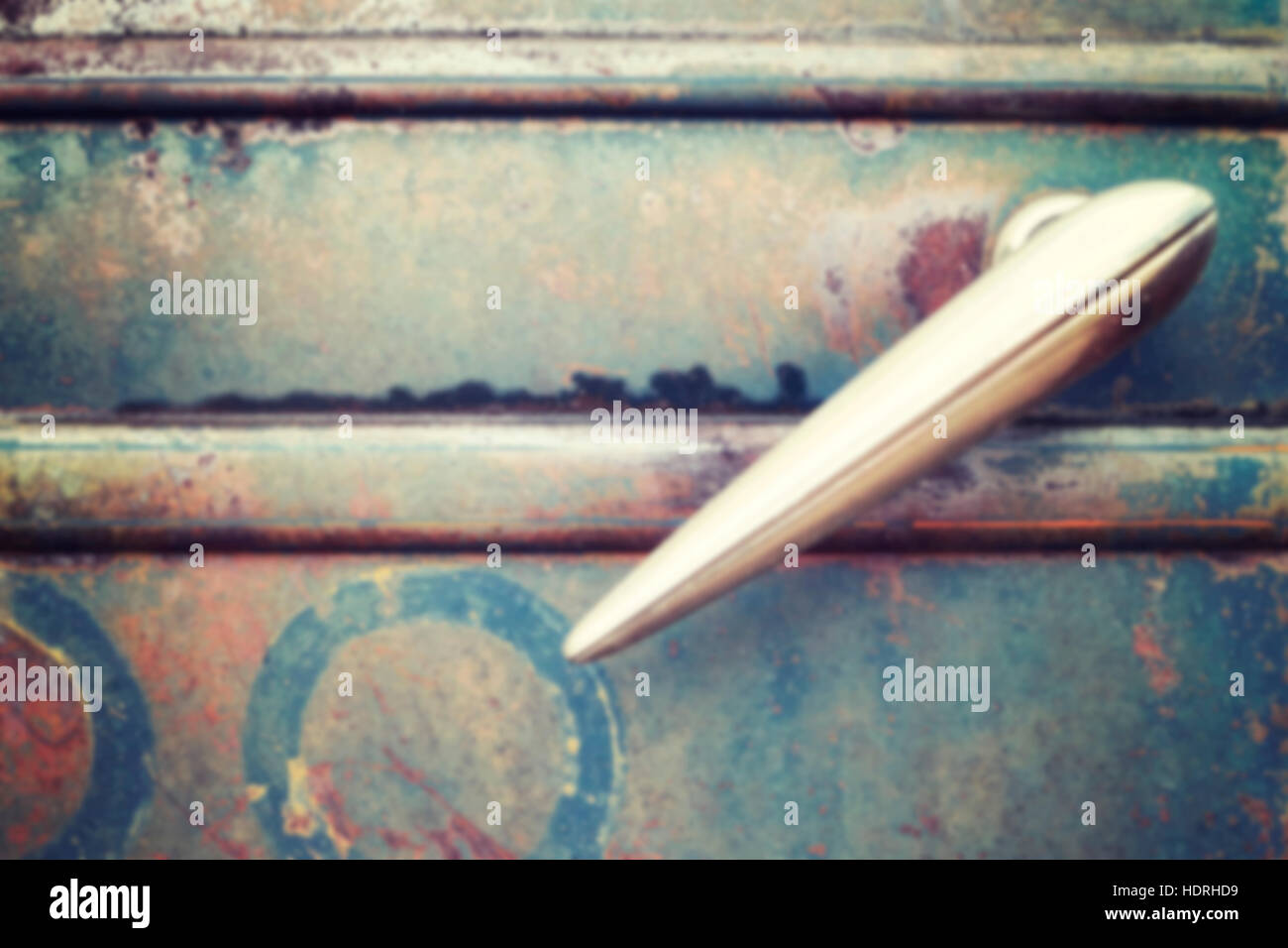 Vintage toned blurred abstract rusty metal background. Stock Photo