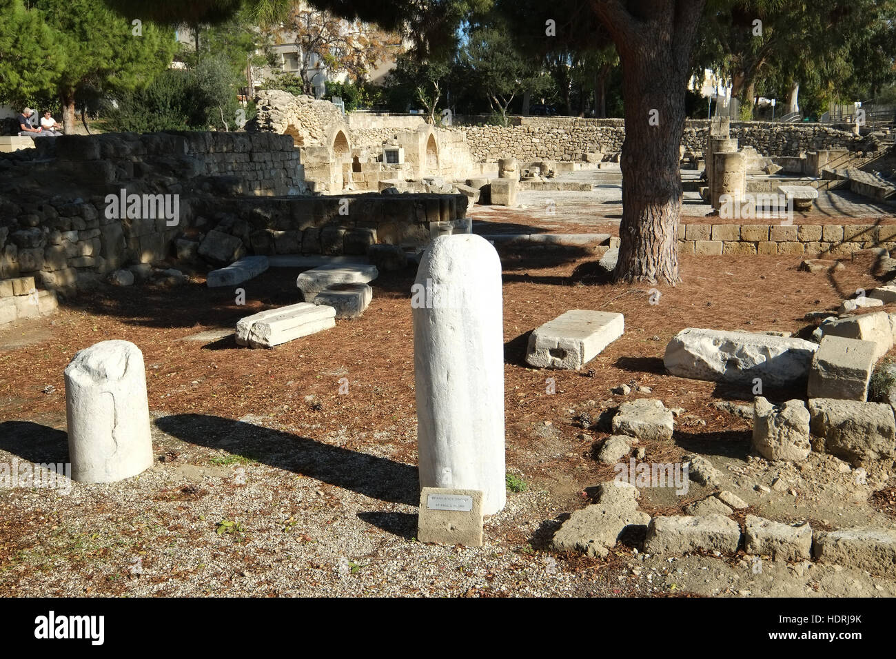 St Pauls Pillar, Paphos, Republic of Cyprus. Stock Photo
