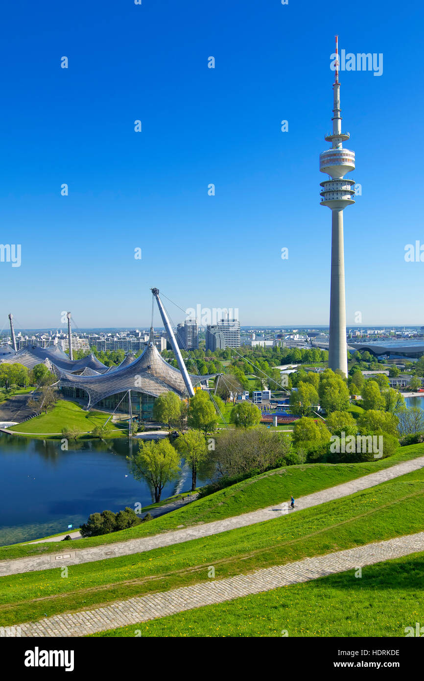 Munich Olympic park Stock Photo