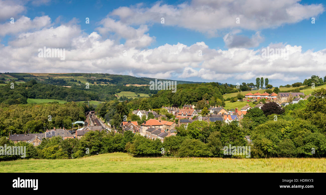 Grosmont village from Lease Rigg Stock Photo