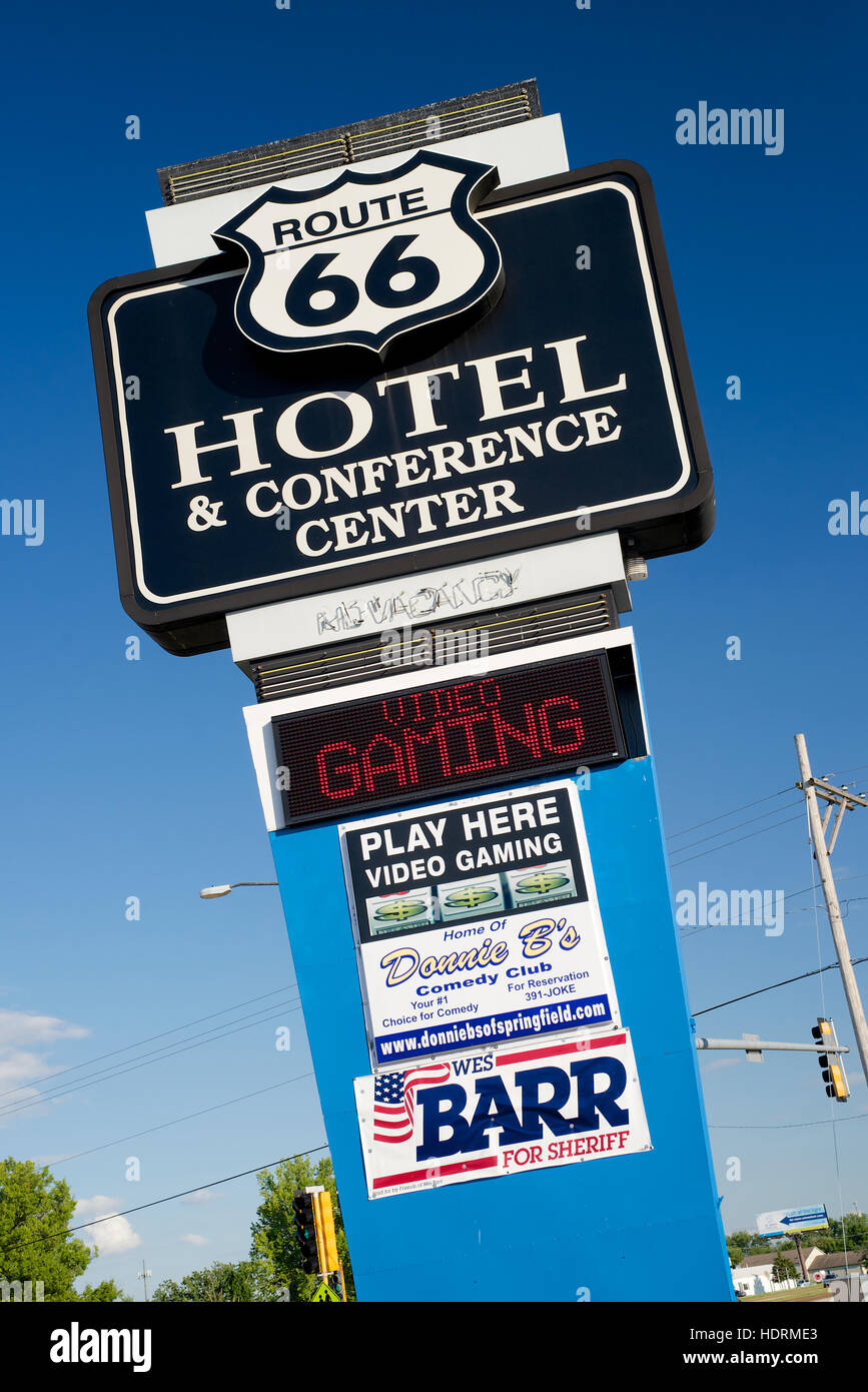 Route 66 Hotel, Springfield, Sangamon County, Illinois, USA Stock Photo