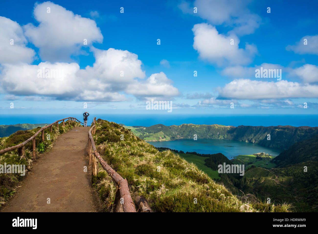 The spectacular view from Sete Cidades; Sao Miguel, Azores, Portugal Stock Photo