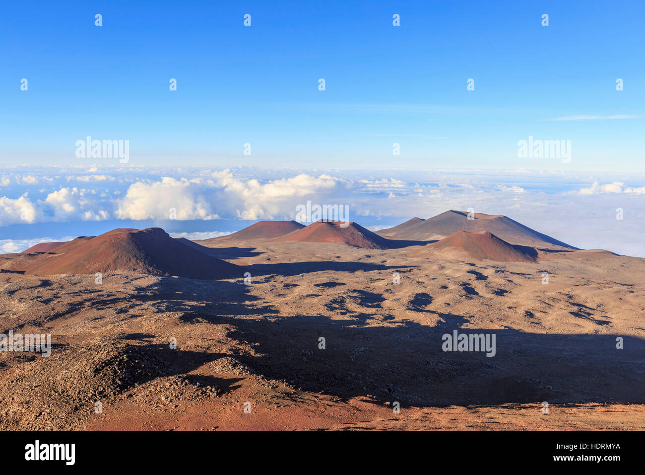 Cinder cones and caldera from ancient lava eruptions atop 4200 meter