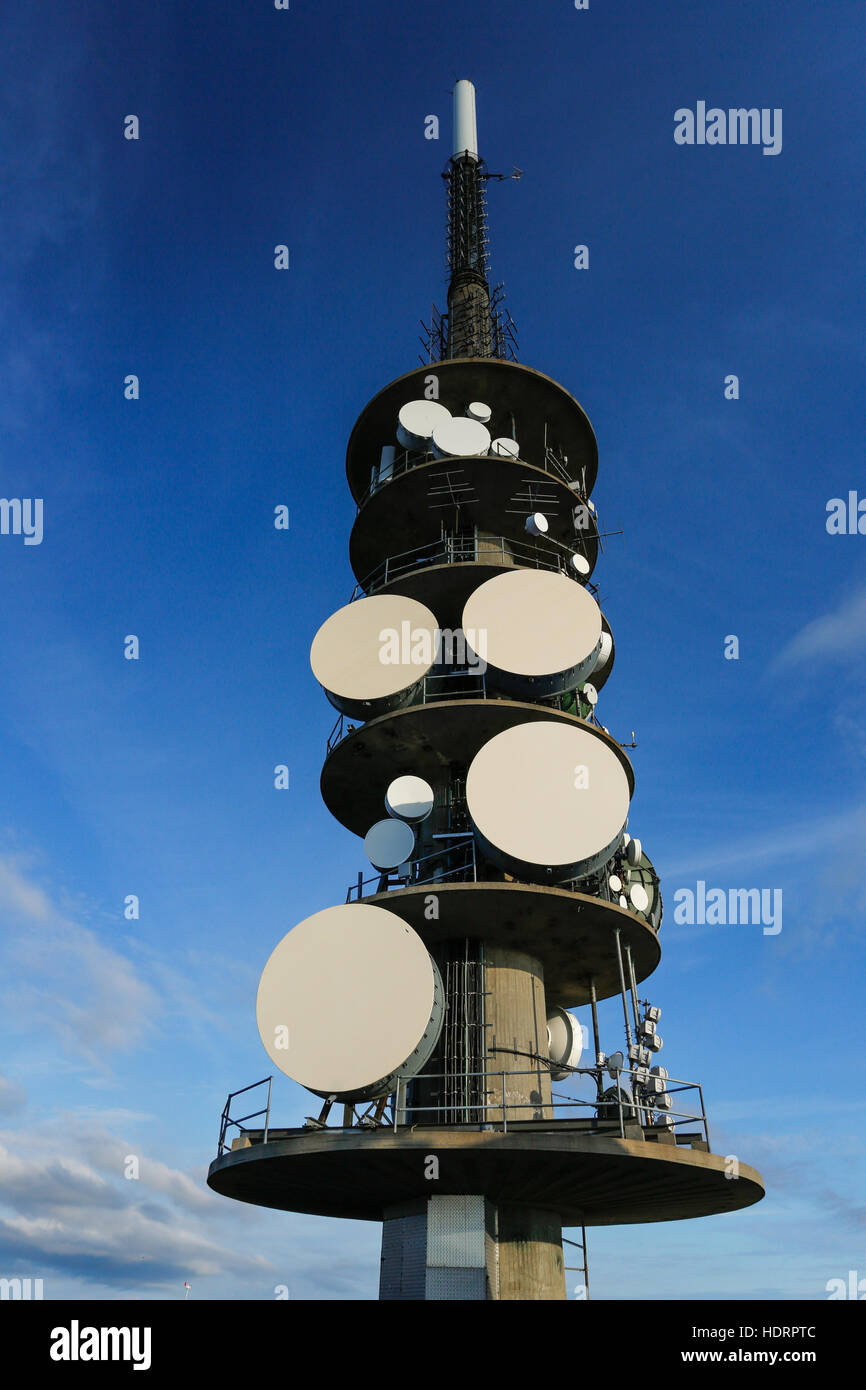 Radio antenna tower Stock Photo