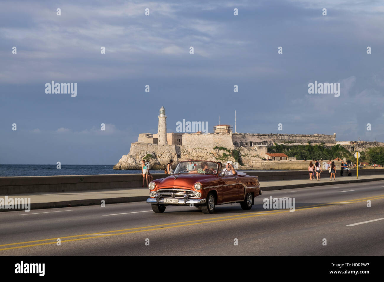 Old 1950s classic American cars in Havana, La Havana, Cuba. Stock Photo