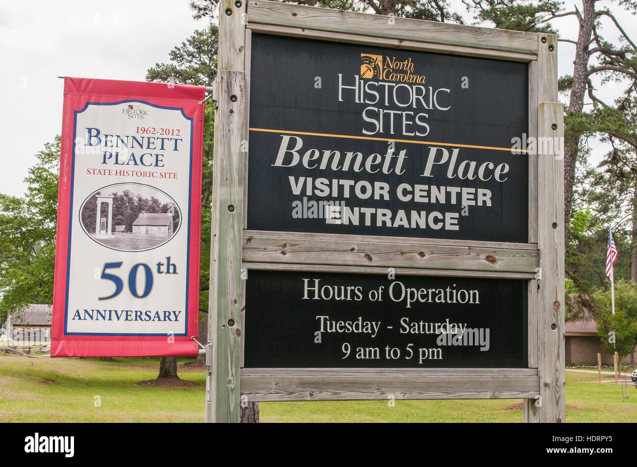 The Civil War site where the South surrendered to the North, Bennett Place State Historic Site, Durham, North Carolina, USA. Stock Photo