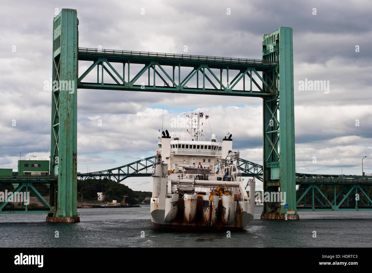 The cable laying ship Reliance, entering Portsmouth New Hampshire