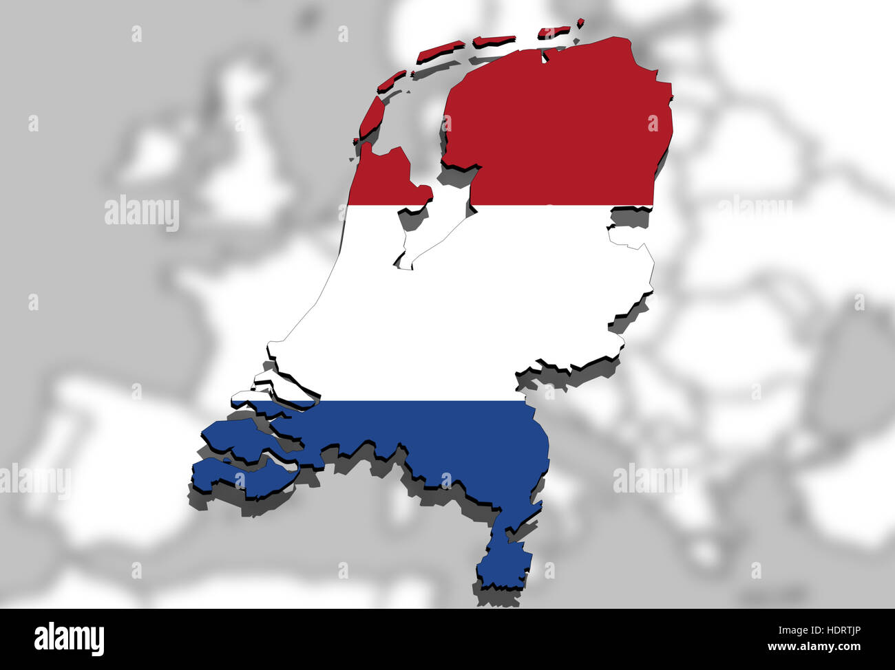 close up on Holland map on Europe background Stock Photo - Alamy