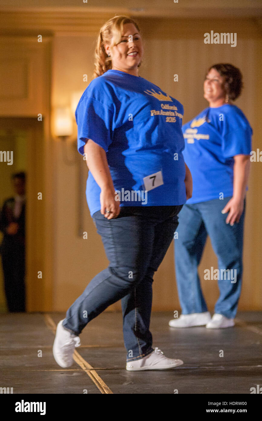 Plus Size Entry Plus size Caucasian women contestant parade down the runway at the ...