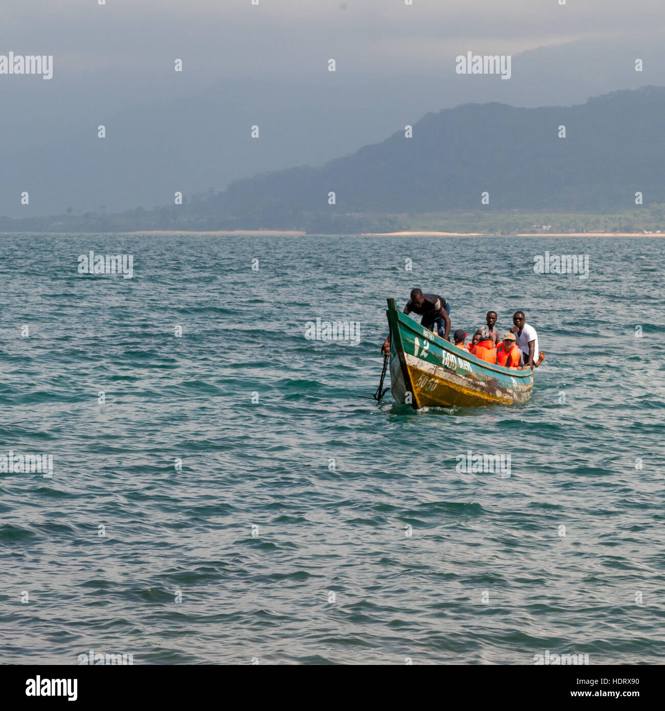 Ferry boat to Banana Island, Sierra Leone Stock Photo