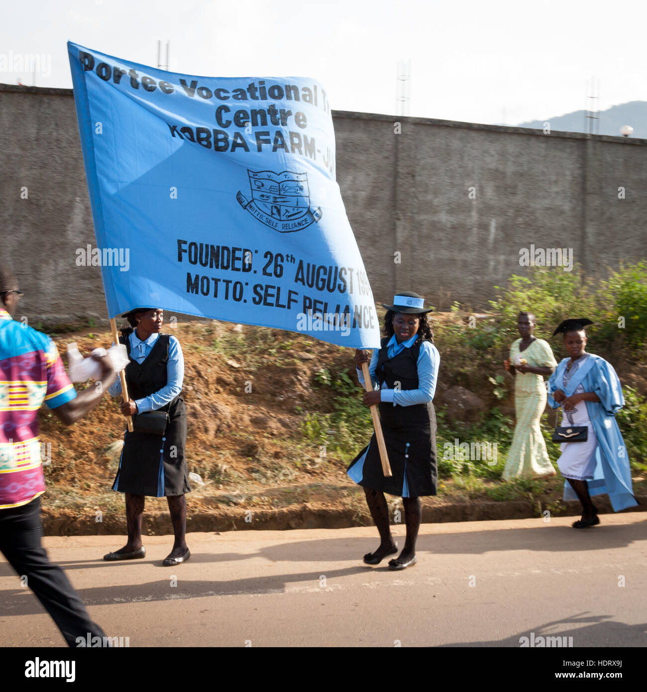 Women demonstrating in favour of self reliance Stock Photo