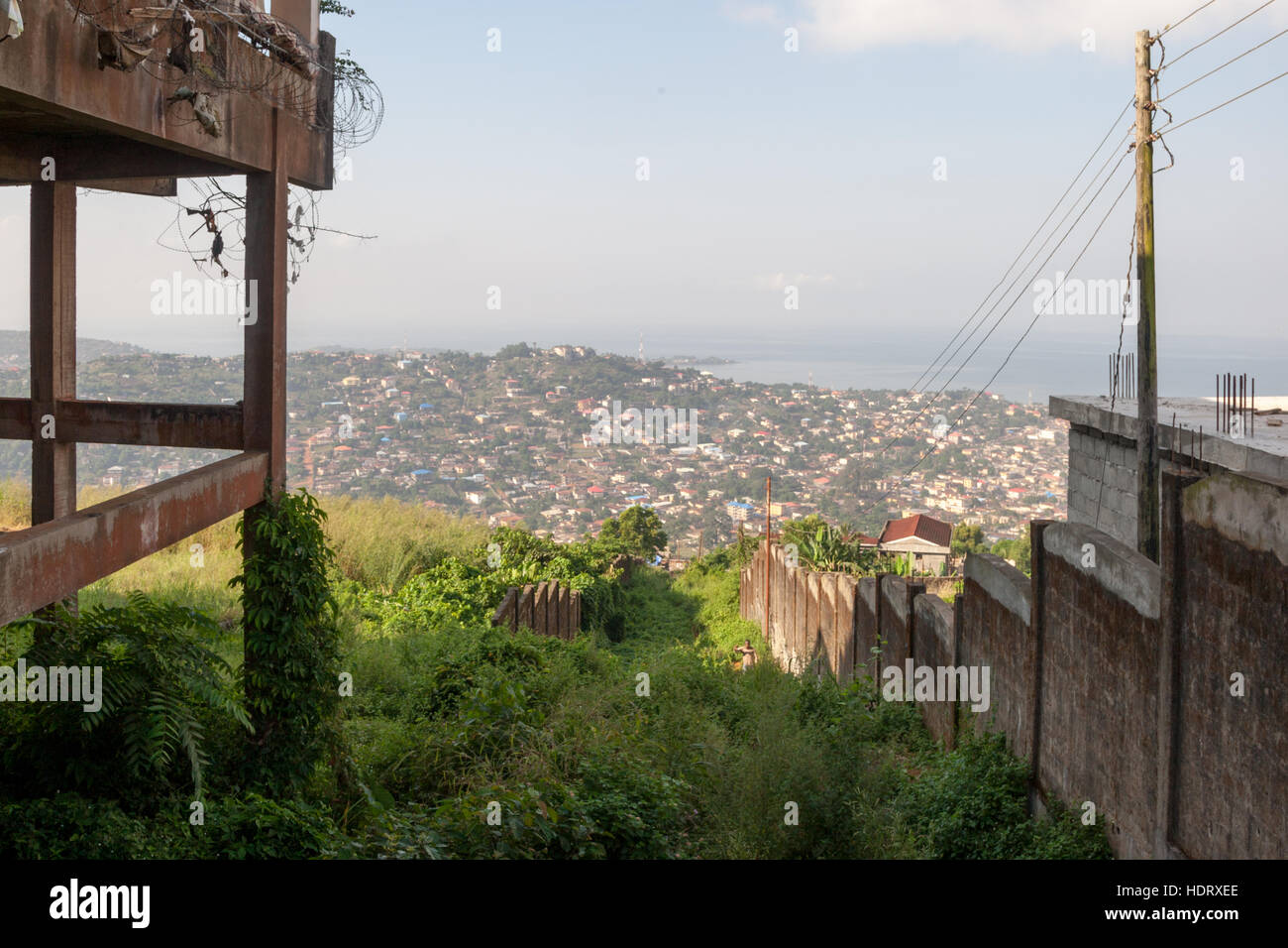 Freetown bay seen from the hill in Sierra Leone Stock Photo