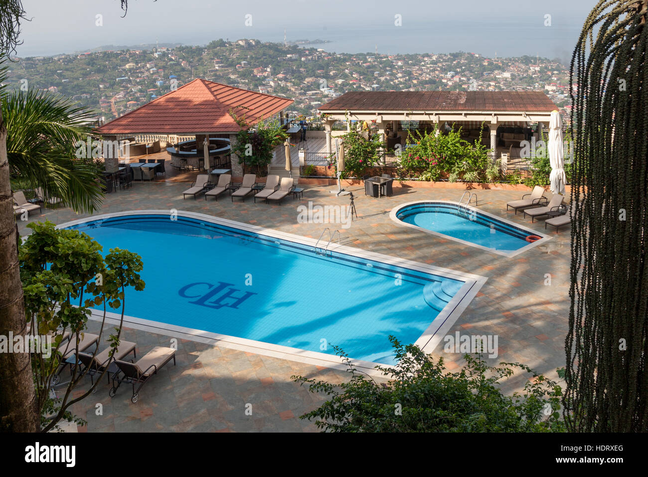 Swimming pool of Country Lodge Hotel, Freetown, Sierra Leone Stock Photo