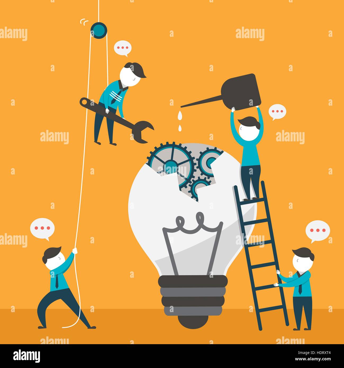 flat design vector illustration concept of team work Stock Vector Image ...
